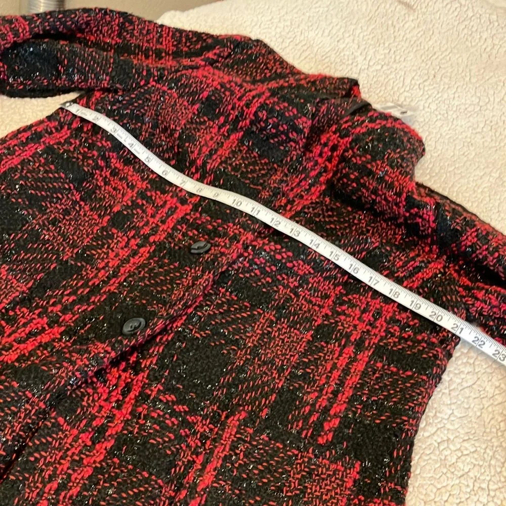 Lane Bryant Red and Black Plaid Blazer - Picture 5 of 9